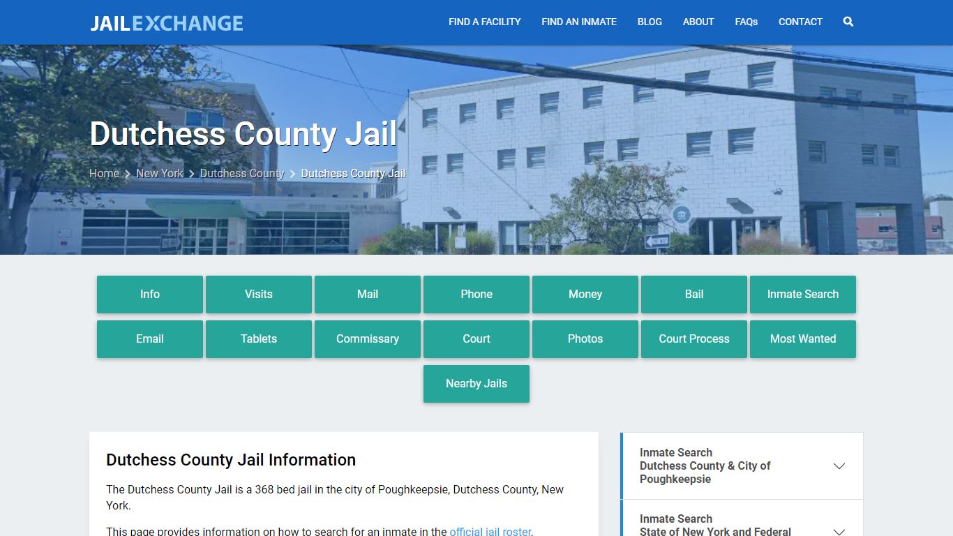 Dutchess County Jail, NY Inmate Search, Information